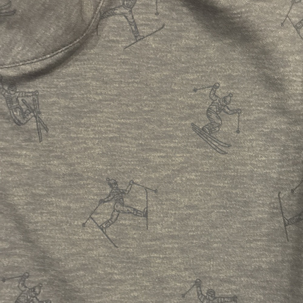 Jack + Sage Mens XL Qtr Zip Long Sleeve Pullover Skier All Over Print Gray - Picture 5 of 10